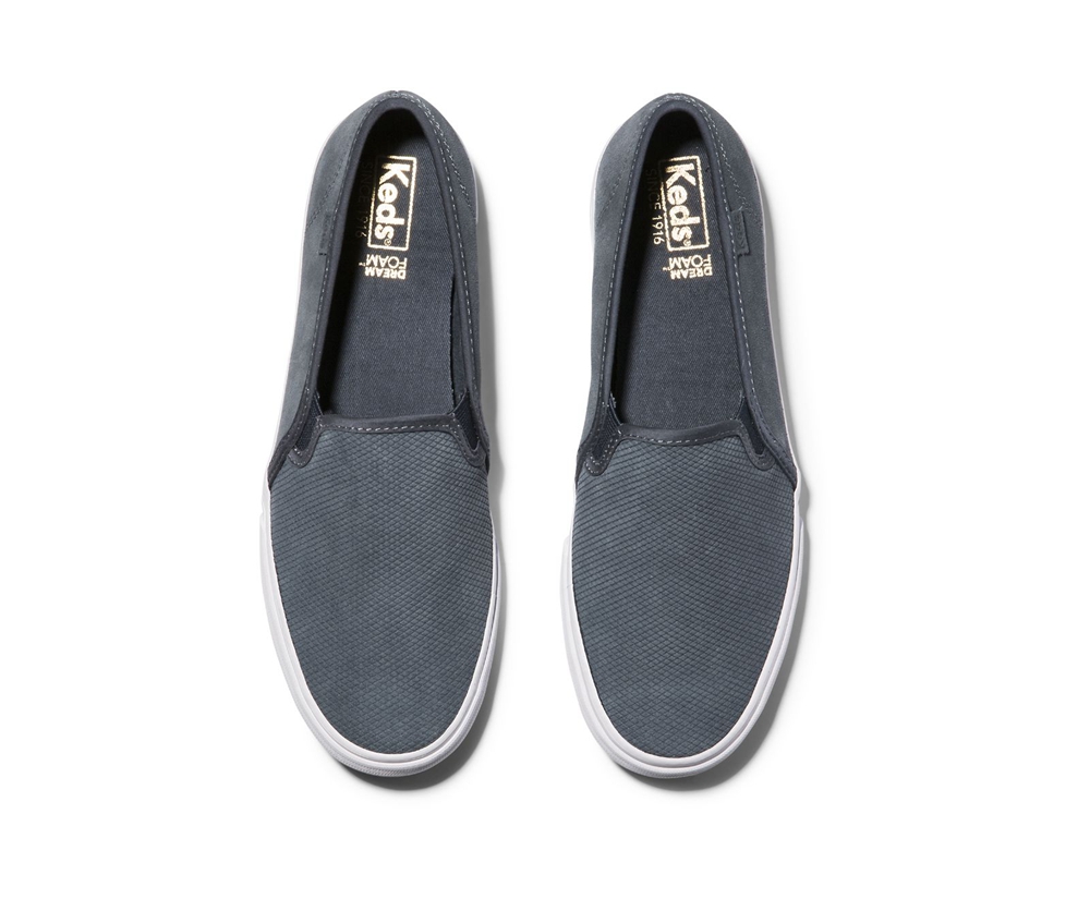 Keds Slip Ons Damen Grau - Double Decker Suede - OPV-891653